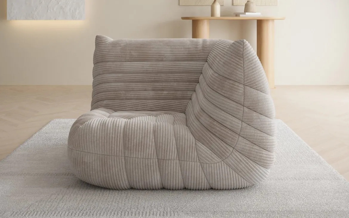 Designer Eckmodul Sofa-Sessel Calmo in Cord