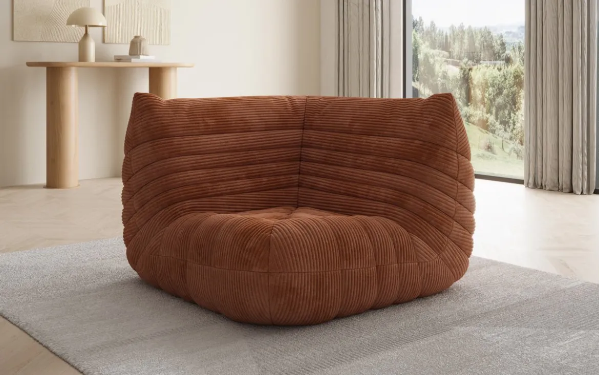 Designer Eckmodul Sofa-Sessel Calmo in Cord
