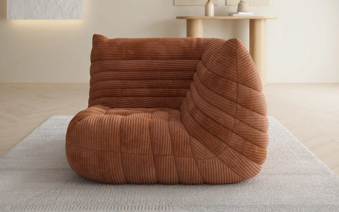 Designer Eckmodul Sofa-Sessel Calmo in Cord