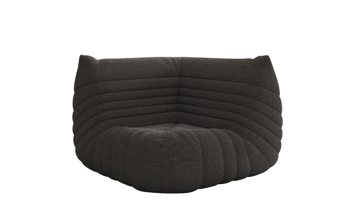 Designer Eckmodul Sofa-Sessel Calmo in Teddy Bouclé