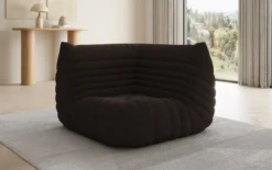 Designer Eckmodul Sofa-Sessel Calmo in Teddy Bouclé