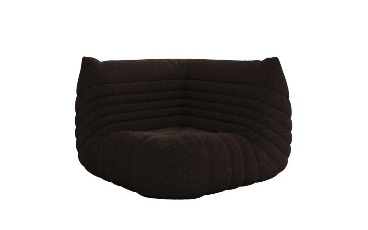 Designer Eckmodul Sofa-Sessel Calmo in Teddy Bouclé