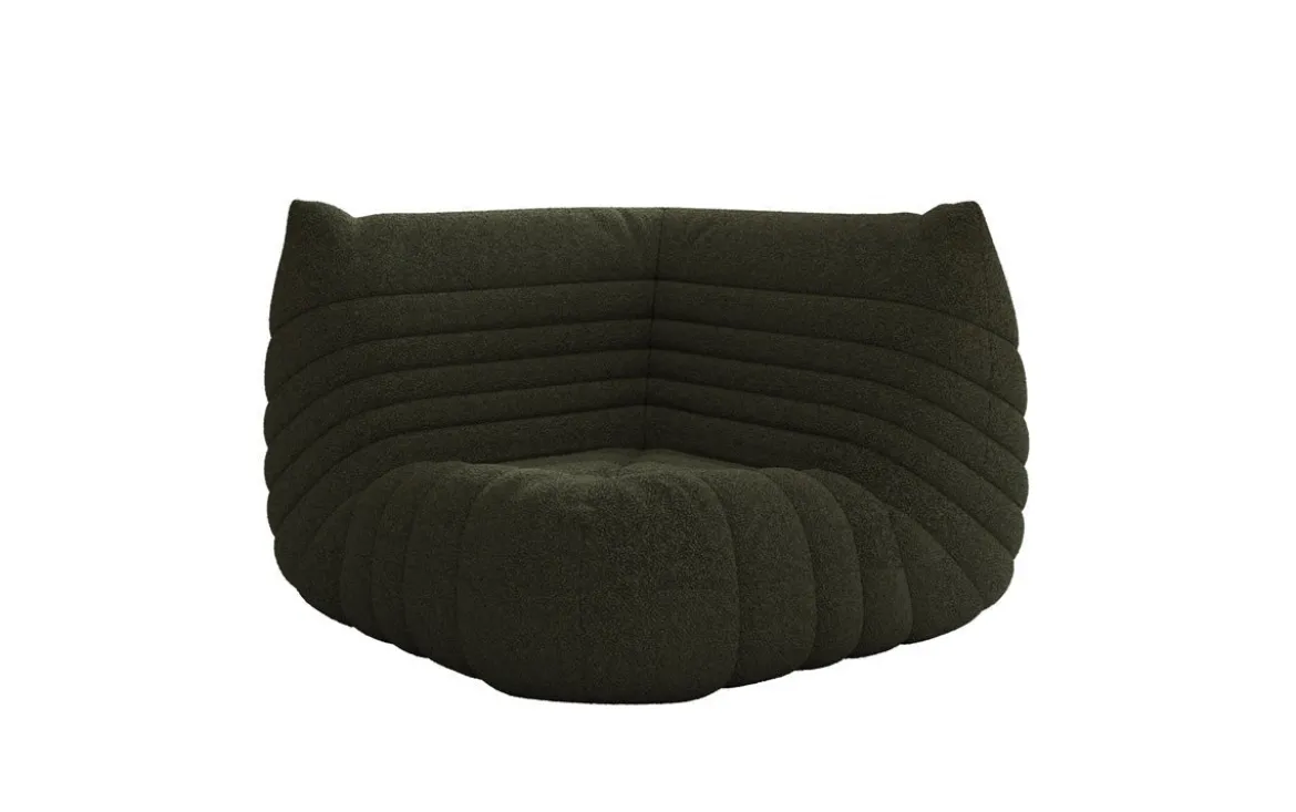 Designer Eckmodul Sofa-Sessel Calmo in Teddy Bouclé