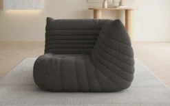 Designer Eckmodul Sofa-Sessel Calmo in Teddy Bouclé