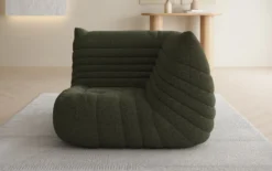 Designer Eckmodul Sofa-Sessel Calmo in Teddy Bouclé