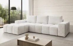 Designer Ecksofa Aila mit Schlaf- und Klappfunktion in Cord