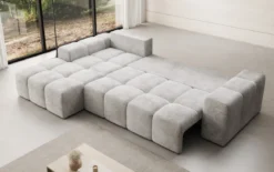 Designer Ecksofa Aila mit Schlaf- und Klappfunktion in Cord
