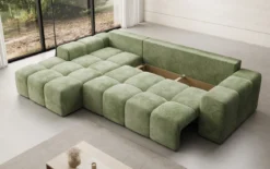 Designer Ecksofa Aila mit Schlaf- und Klappfunktion in Cord