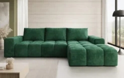 Designer Ecksofa Aila mit Schlaf- und Klappfunktion in Cord