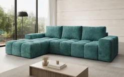 Designer Ecksofa Aila mit Schlaf- und Klappfunktion in Cord