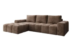 Designer Ecksofa Aila mit Schlaf- und Klappfunktion in Cord
