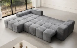 Designer Ecksofa Aila mit Schlaf- und Klappfunktion in Cord