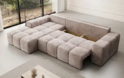 Designer Ecksofa Aila mit Schlaf- und Klappfunktion in Cord