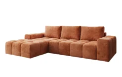 Designer Ecksofa Aila mit Schlaf- und Klappfunktion in Cord