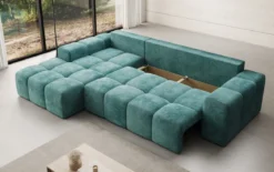 Designer Ecksofa Aila mit Schlaf- und Klappfunktion in Cord
