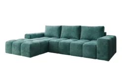Designer Ecksofa Aila mit Schlaf- und Klappfunktion in Cord