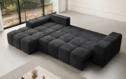 Designer Ecksofa Aila mit Schlaf- und Klappfunktion in Cord