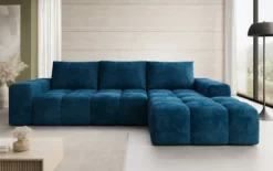 Designer Ecksofa Aila mit Schlaf- und Klappfunktion in Cord
