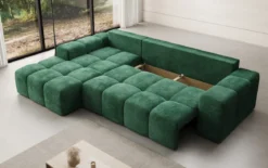 Designer Ecksofa Aila mit Schlaf- und Klappfunktion in Cord