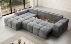 Designer Ecksofa Aila mit Schlaf- und Klappfunktion in Cord