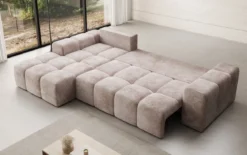 Designer Ecksofa Aila mit Schlaf- und Klappfunktion in Cord