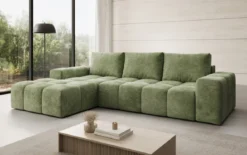 Designer Ecksofa Aila mit Schlaf- und Klappfunktion in Cord