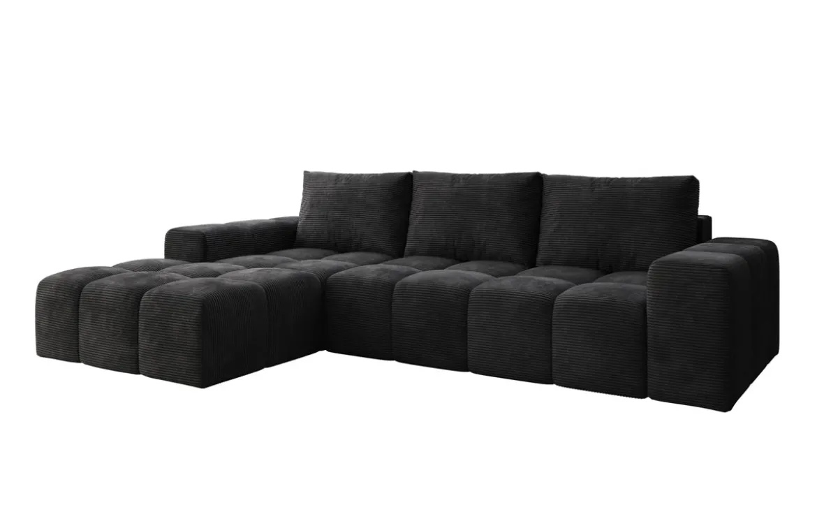 Designer Ecksofa Aila mit Schlaf- und Klappfunktion in Cord