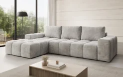 Designer Ecksofa Aila mit Schlaf- und Klappfunktion in Cord
