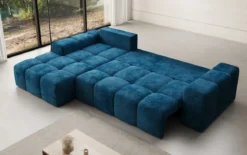 Designer Ecksofa Aila mit Schlaf- und Klappfunktion in Cord