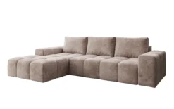 Designer Ecksofa Aila mit Schlaf- und Klappfunktion in Cord