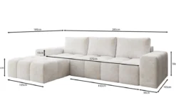 Designer Ecksofa Aila mit Schlaf- und Klappfunktion in Cord