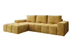 Designer Ecksofa Aila mit Schlaf- und Klappfunktion in Cord