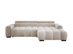 Designer Ecksofa Amalfi in Samt mit elektrischer Sitzerweiterung