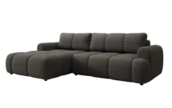 Designer Ecksofa Analfi mit Schlaf- und Klappfunktion in Bouclé