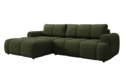 Designer Ecksofa Analfi mit Schlaf- und Klappfunktion in Bouclé