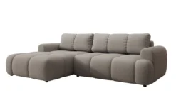Designer Ecksofa Analfi mit Schlaf- und Klappfunktion in Bouclé