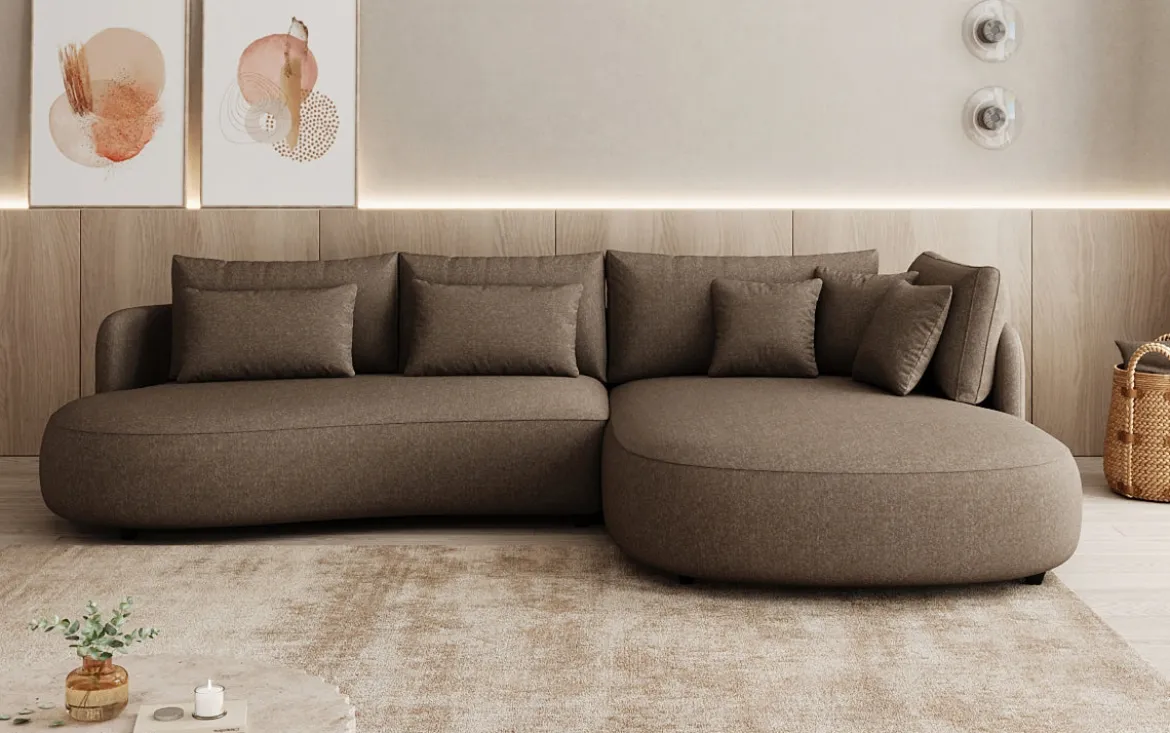 Designer Ecksofa Ando Mini in Strukturstoff