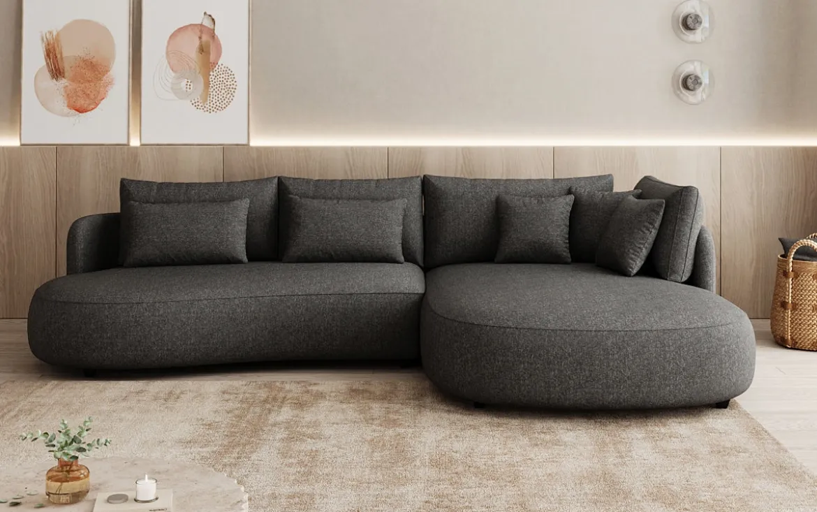 Designer Ecksofa Ando Mini in Strukturstoff