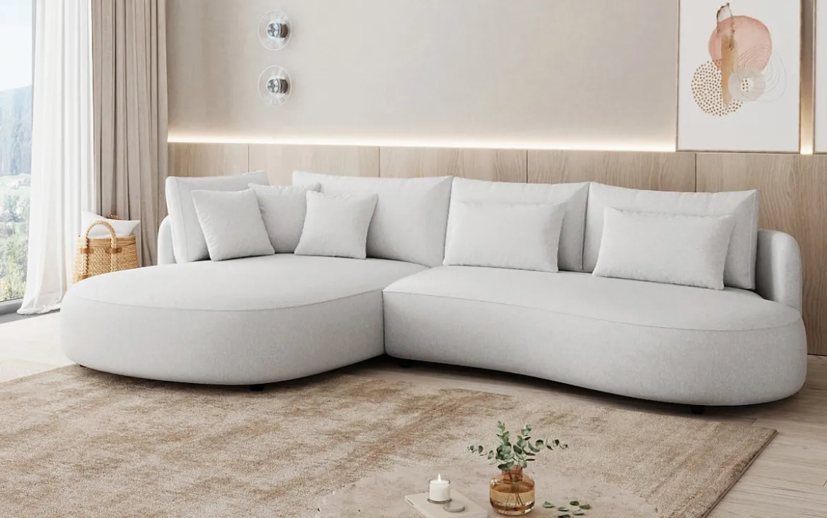 Designer Ecksofa Ando Mini in Strukturstoff