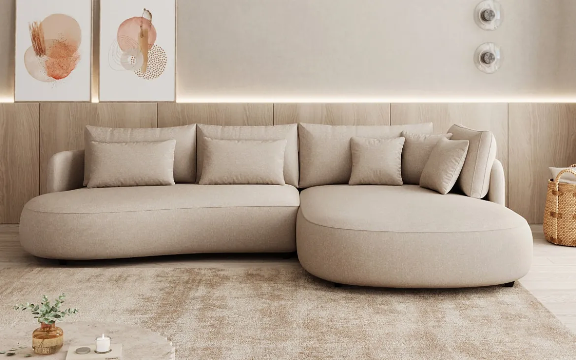 Designer Ecksofa Ando Mini in Strukturstoff