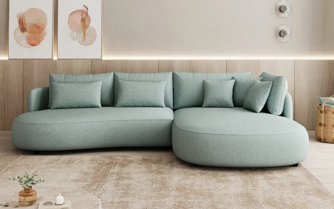 Designer Ecksofa Ando Mini in Strukturstoff