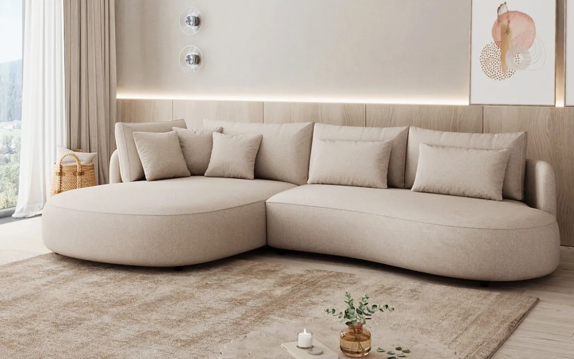 Designer Ecksofa Ando Mini in Strukturstoff