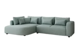 Designer Ecksofa Ando mit breiter Ottomane in Strukturstoff