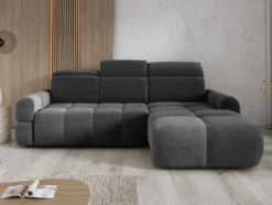 Designer Ecksofa Arosa mit elektrischer Schlaffunktion in Bouclé