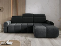 Designer Ecksofa Arosa mit elektrischer Schlaffunktion in Bouclé