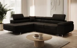 Designer Ecksofa Aston mit Schlaf- und Klappfunktion aus Bouclé