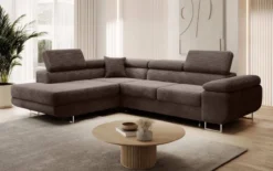 Designer Ecksofa Aston mit Schlaf- und Klappfunktion aus Cord