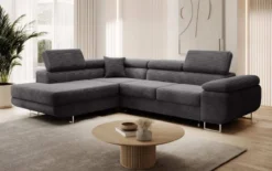 Designer Ecksofa Aston mit Schlaf- und Klappfunktion aus Cord