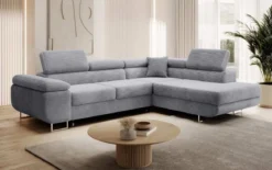 Designer Ecksofa Aston mit Schlaf- und Klappfunktion aus Cord