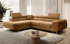 Designer Ecksofa Aston mit Schlaf- und Klappfunktion aus Cord
